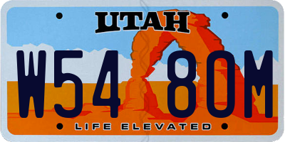 UT license plate W548OM