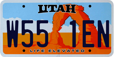 UT license plate W551EN