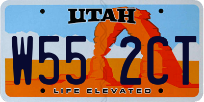 UT license plate W552CT