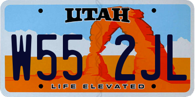 UT license plate W552JL
