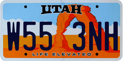 UT license plate W553NH