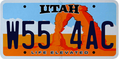 UT license plate W554AC