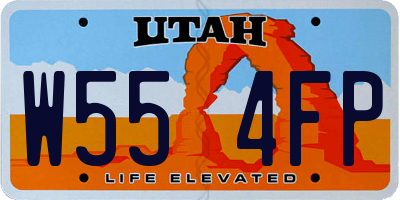 UT license plate W554FP