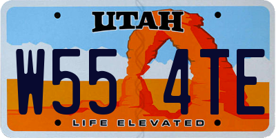 UT license plate W554TE