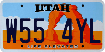 UT license plate W554YL