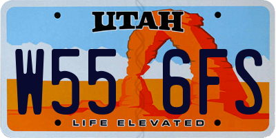 UT license plate W556FS