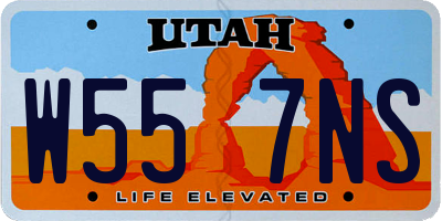 UT license plate W557NS