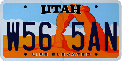 UT license plate W565AN