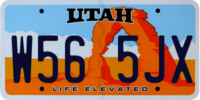 UT license plate W565JX