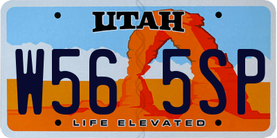 UT license plate W565SP