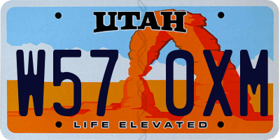 UT license plate W570XM