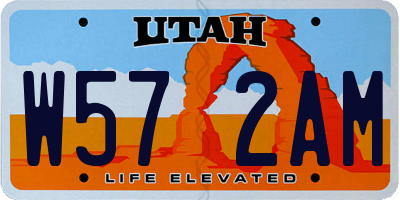UT license plate W572AM