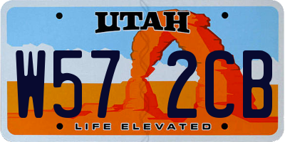 UT license plate W572CB