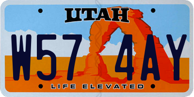 UT license plate W574AY
