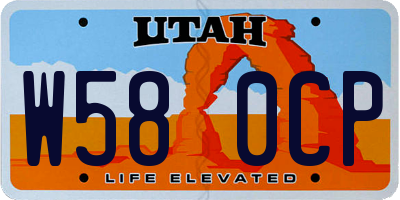 UT license plate W580CP