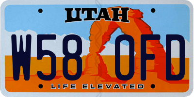 UT license plate W580FD