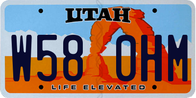 UT license plate W580HM