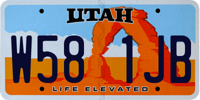 UT license plate W581JB