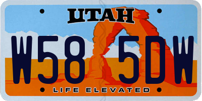UT license plate W585DW