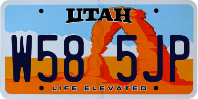 UT license plate W585JP