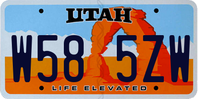UT license plate W585ZW