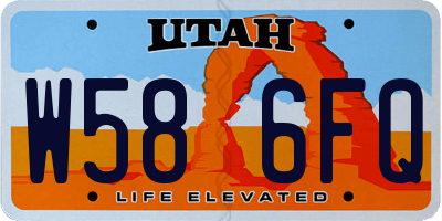 UT license plate W586FQ
