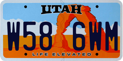 UT license plate W586WM