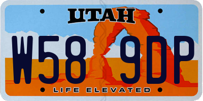 UT license plate W589DP