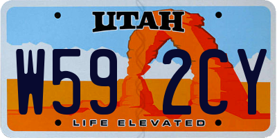 UT license plate W592CY