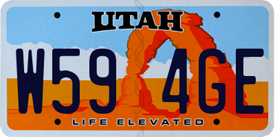 UT license plate W594GE