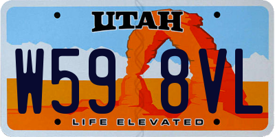 UT license plate W598VL