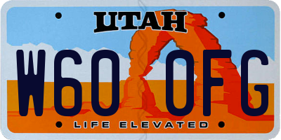 UT license plate W600FG