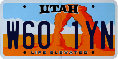 UT license plate W601YN