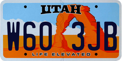 UT license plate W603JB