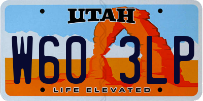UT license plate W603LP