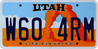 UT license plate W604RM