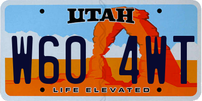 UT license plate W604WT