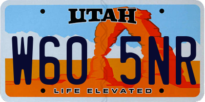 UT license plate W605NR