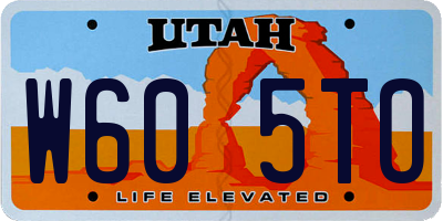 UT license plate W605TO