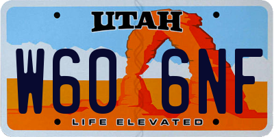 UT license plate W606NF