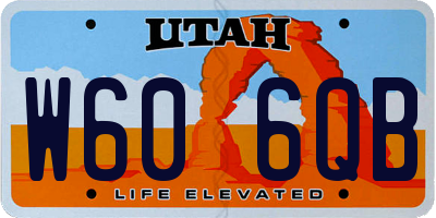 UT license plate W606QB