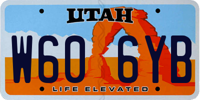UT license plate W606YB