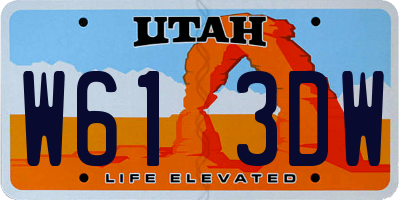 UT license plate W613DW