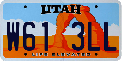 UT license plate W613LL
