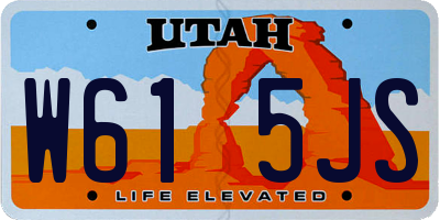 UT license plate W615JS