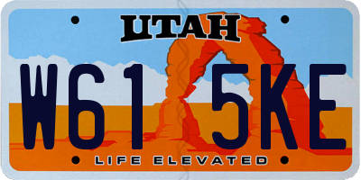UT license plate W615KE