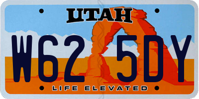 UT license plate W625DY