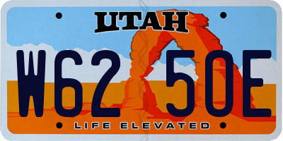 UT license plate W625OE