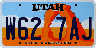 UT license plate W627AJ