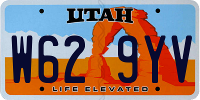 UT license plate W629YV